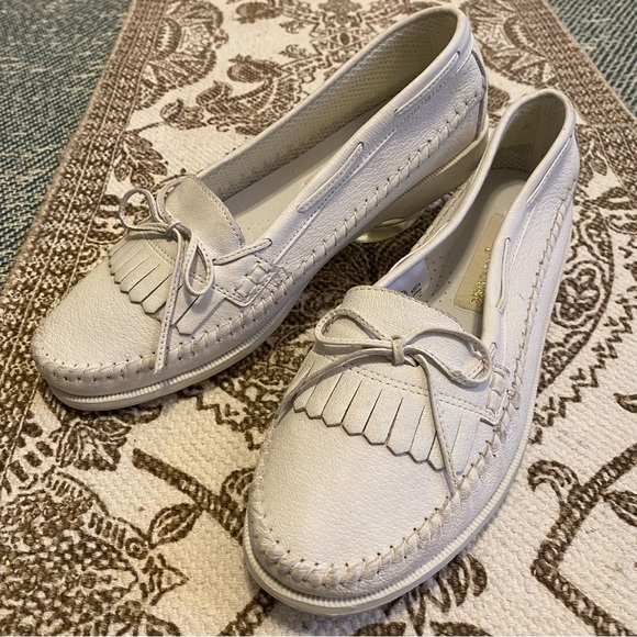 Vintage Kerrybrooke White Leather Upper Nurse Style Shoes Size 8 Like New Loafer - Picture 2 of 8